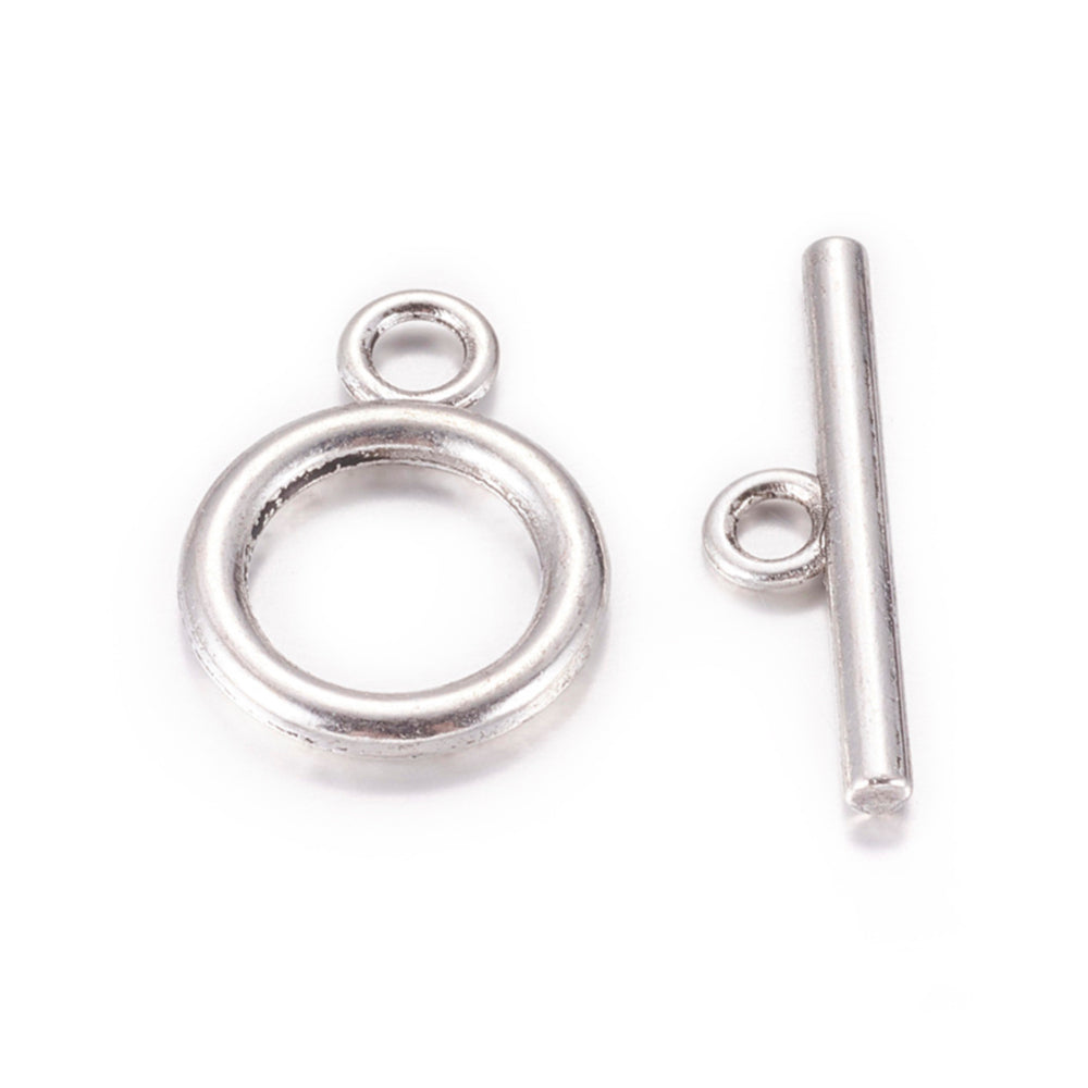 Plain Silver Plated Toggle Clasp 22x14mm