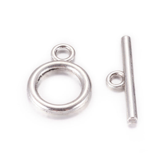 Plain Silver Plated Toggle Clasp 22x14mm
