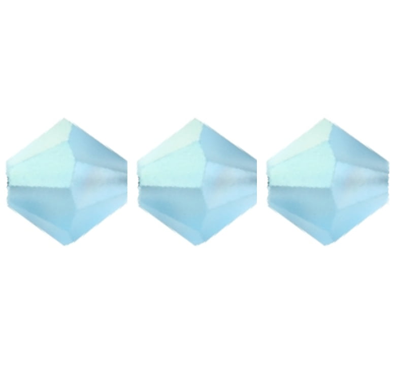 4mm Preciosa Bicones - Aquamarine Matte AB - Pack of 30