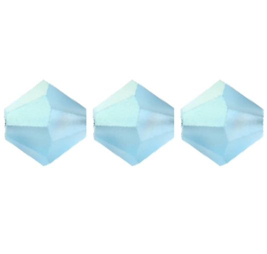 4mm Preciosa Bicones - Aquamarine Matte AB - Pack of 30