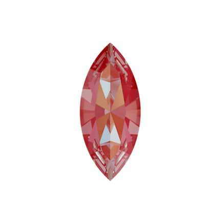 15x7mm Aurora Crystal Navette Stones - Pack of 6 - Royal Red Delite