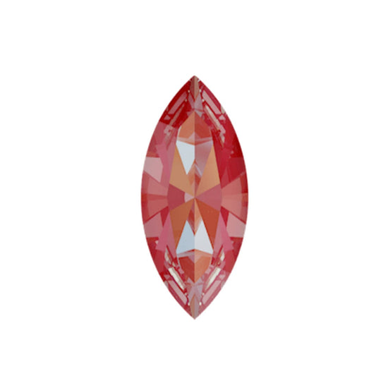 15x7mm Aurora Crystal Navette Stones - Pack of 6 - Royal Red Delite
