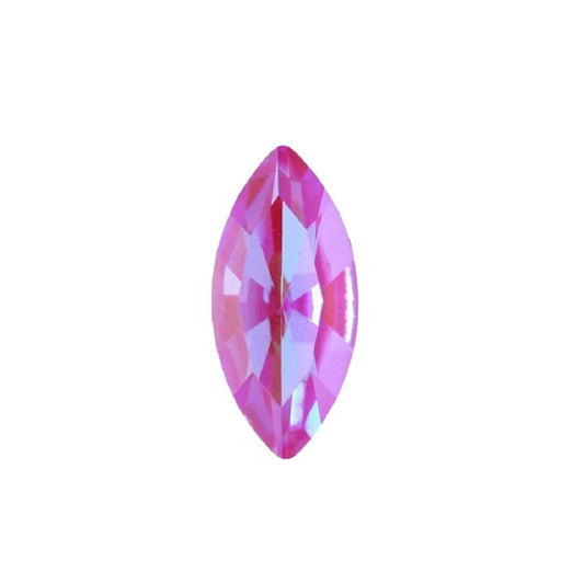15x7mm Aurora Crystal Navette Stones - Pack of 6 - Lotus Pink Delite