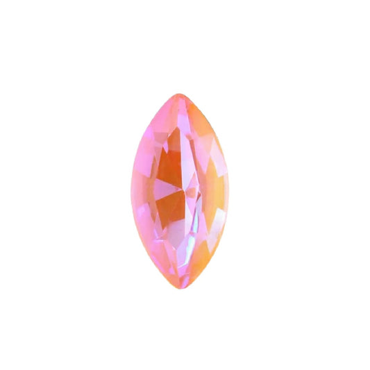 15x7mm Aurora Crystal Navette Stones - Pack of 6 - Peach Delite