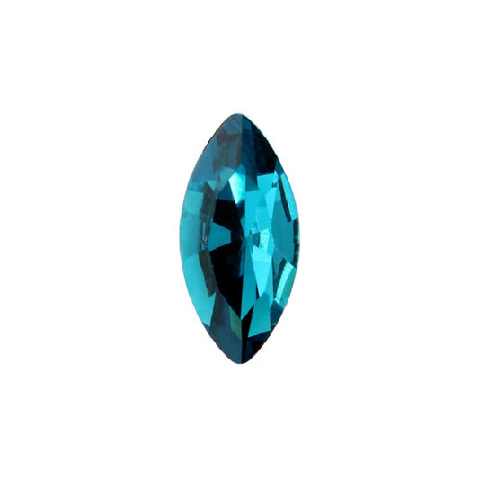15x7mm Aurora Crystal Navette Stones - Pack of 6 - Blue Zircon