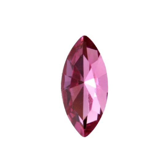 15x7mm Aurora Crystal Navette Stones - Pack of 6 - Fuchsia