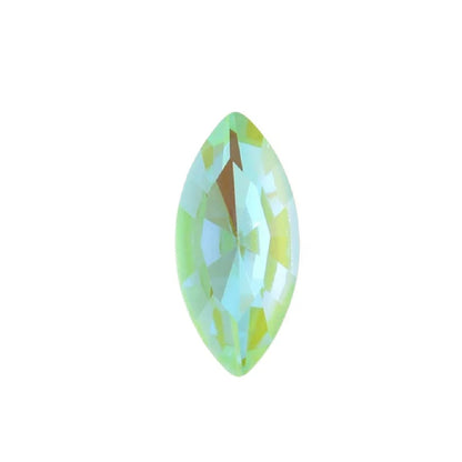 15x7mm Aurora Crystal Navette Stones - Pack of 6 - Mint Green Delite