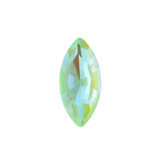 15x7mm Aurora Crystal Navette Stones - Pack of 6 - Mint Green Delite