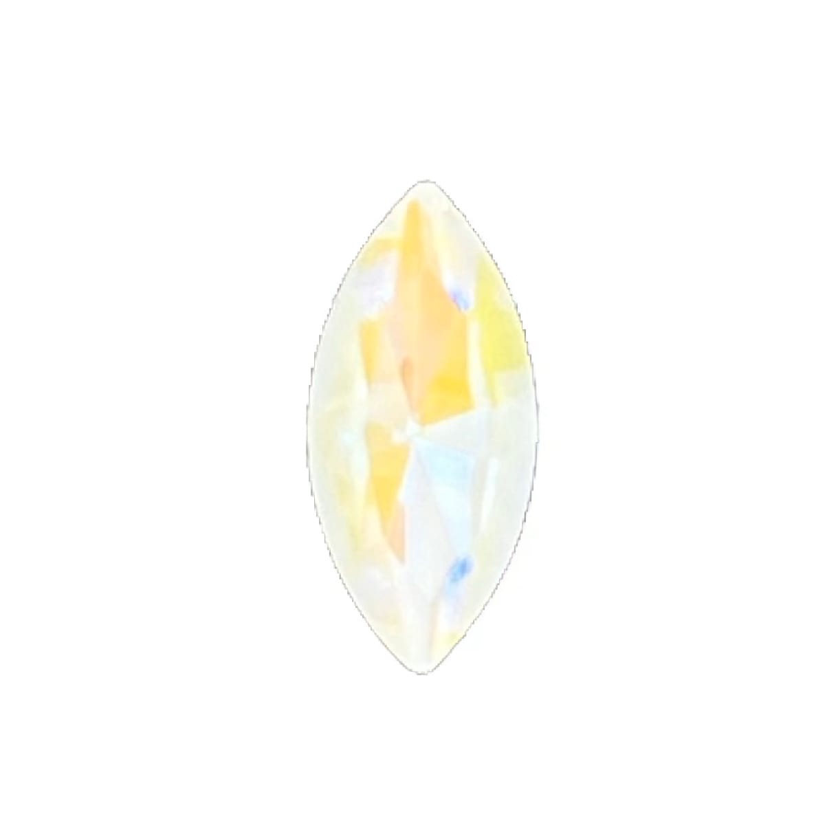 15x7mm Aurora Crystal Navette Stones - Pack of 6 - Light Grey Delite