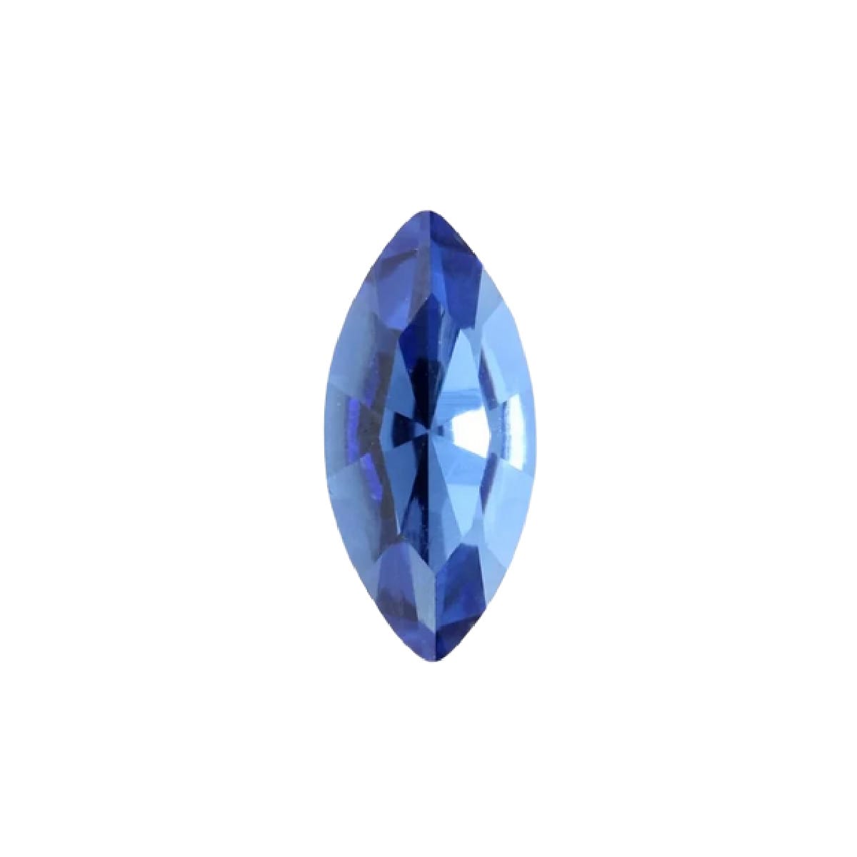 15x7mm Aurora Crystal Navette Stones - Pack of 6 - Sapphire