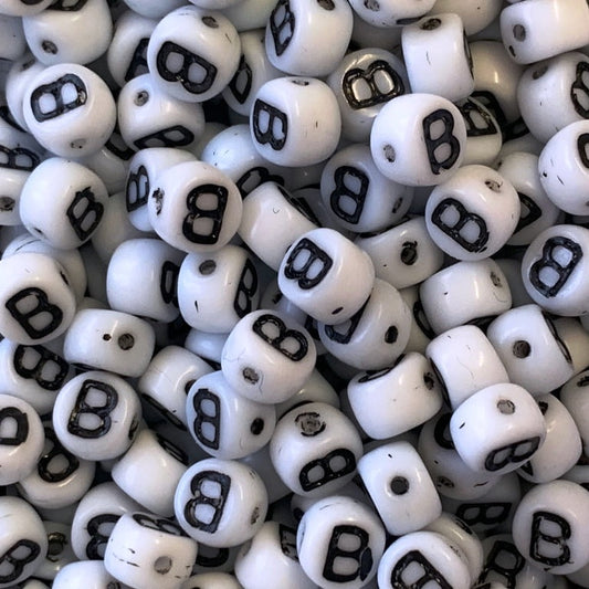 Czech Glass Alphabet Bead - B