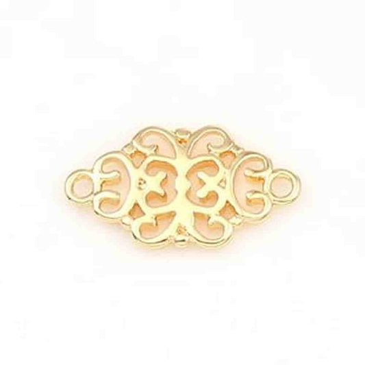 18k Gold Plated Filigree Connector 17x9mm