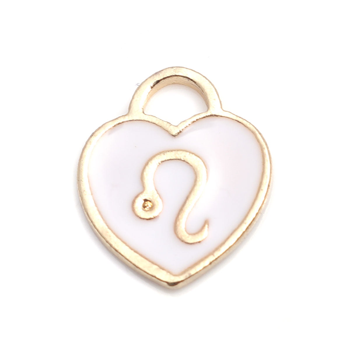 Gold Plated Enamel Zodiac Charm - 14x12mm - Leo