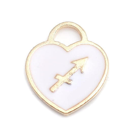 Gold Plated Enamel Zodiac Charm - 14x12mm - Sagittarius