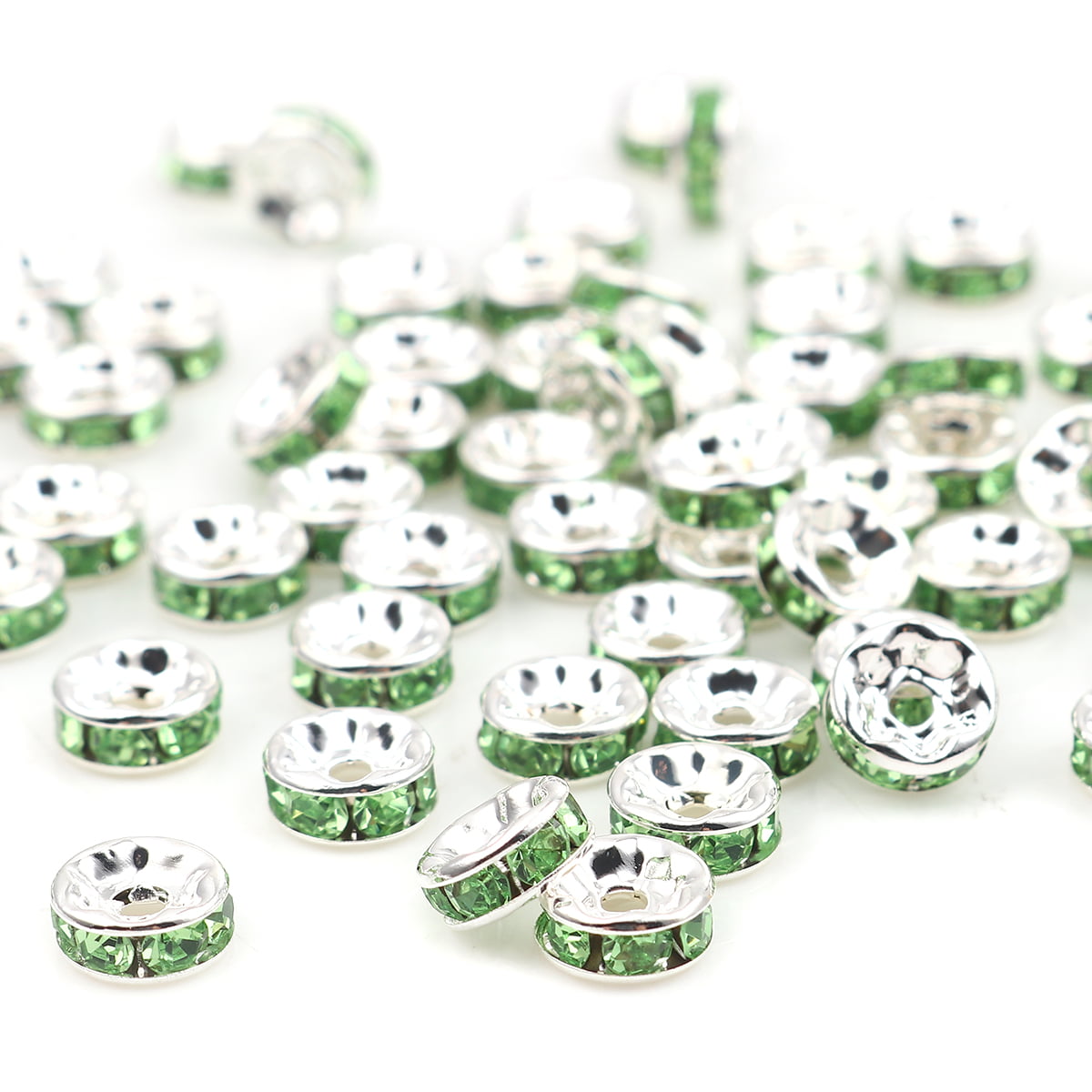 4mm Peridot Crystal Rondelle – Pack of 10