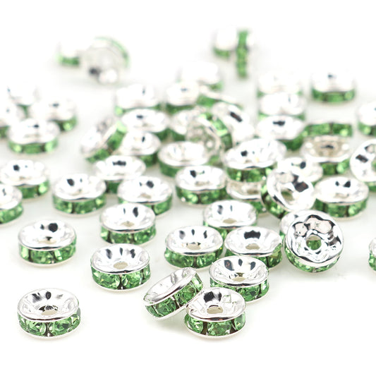 4mm Peridot Crystal Rondelle – Pack of 10