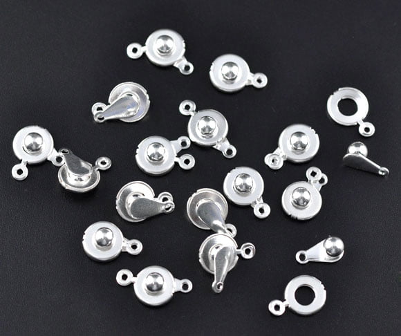 Silver Tone Ball and Socket Clasp 9mm - Pack of 5
