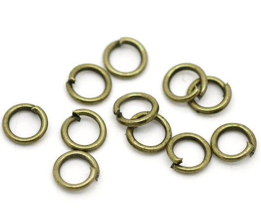 Antique Brass - 6mm Open Jump Rings – Bag of 30