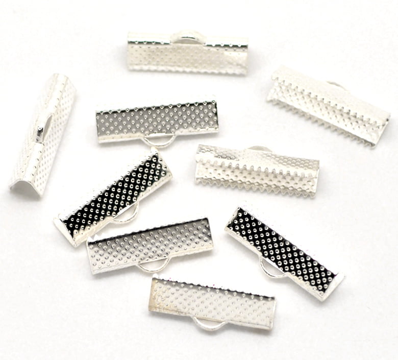 Silver Plated Ribbon Clamp 20x8mm – Pack of 2