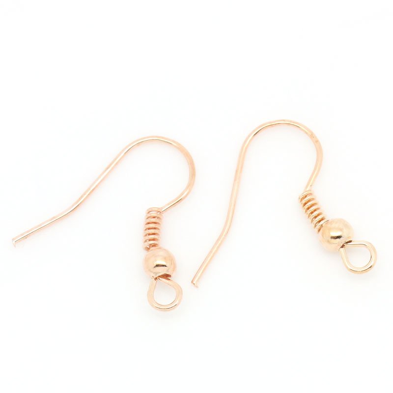 Rose Gold Plated Earring Hooks - Pack of 20 (10 Pairs)