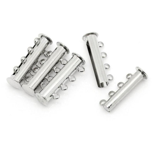 Silver Tone Four Strand Magnetic Clasp