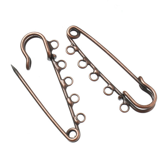 Kilt Pin with 5 Loops 50x16mm- Antique Copper
