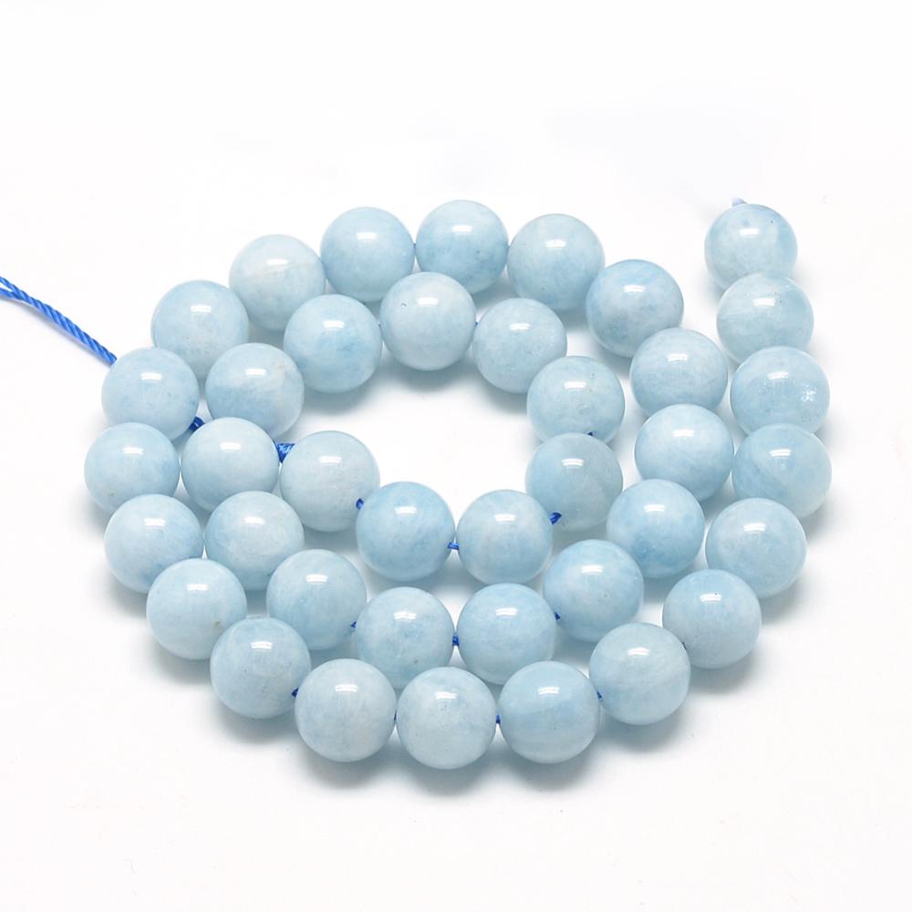 6mm Aquamarine Round Strand – Approx 68 Beads
