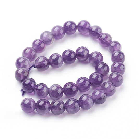 6mm Natural Amethyst Gemstone Round Strand - Approx 60 Beads