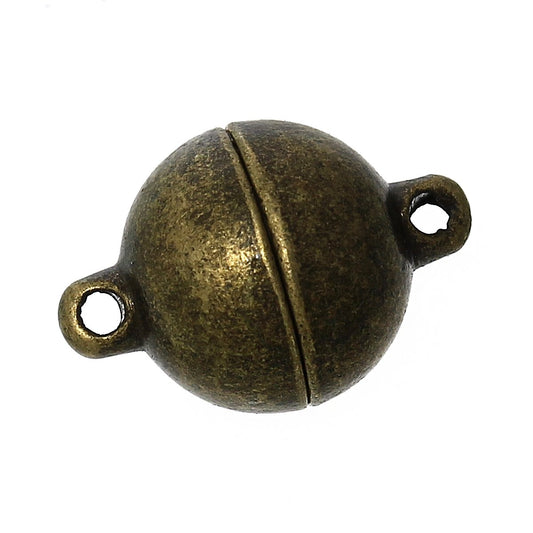 Antique Brass Plain Magnetic Clasp 16x10mm