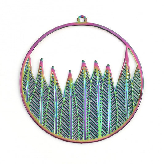 DuoChrome 38x36mm Leaf Pendant