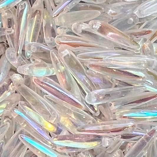 Preciosa Thorn Beads 5x16mm – Pack of 10 – Crystal AB 00030/28701
