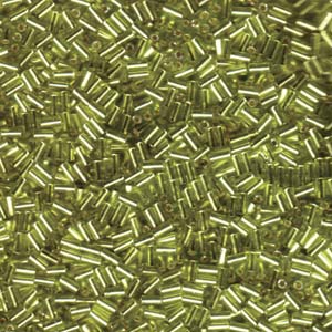 3mm Miyuki Bugle Beads (Size #1) - 7g Bag - Silver Lined Chartreuse