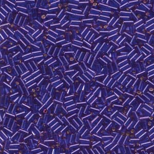 3mm Miyuki Bugle Beads (Size #1) - 7g Bag - Silver Lined Violet