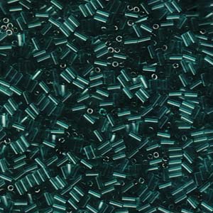 3mm Miyuki Bugle Beads (Size #1) - 7g Bag - Transparent Teal