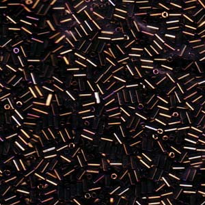 3mm Miyuki Bugle Beads (Size #1) - 7g Bag - Metallic Brown Iris