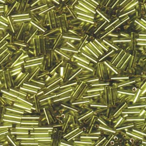 6mm Miyuki Bugle Beads 10g – Silver Lined Chartreuse