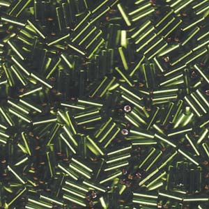 6mm Miyuki Bugle Beads 10g – Silver Lined Olivine