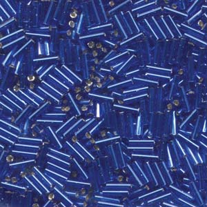 6mm Miyuki Bugle Beads 10g – Silver Lined Cobalt