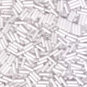 6mm Miyuki Bugle Beads 10g – Opaque White - 402