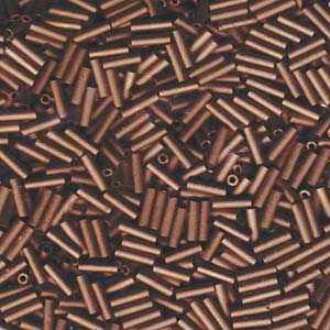 6mm Miyuki Bugle Beads 10g – Matte Metallic Dark Bronze