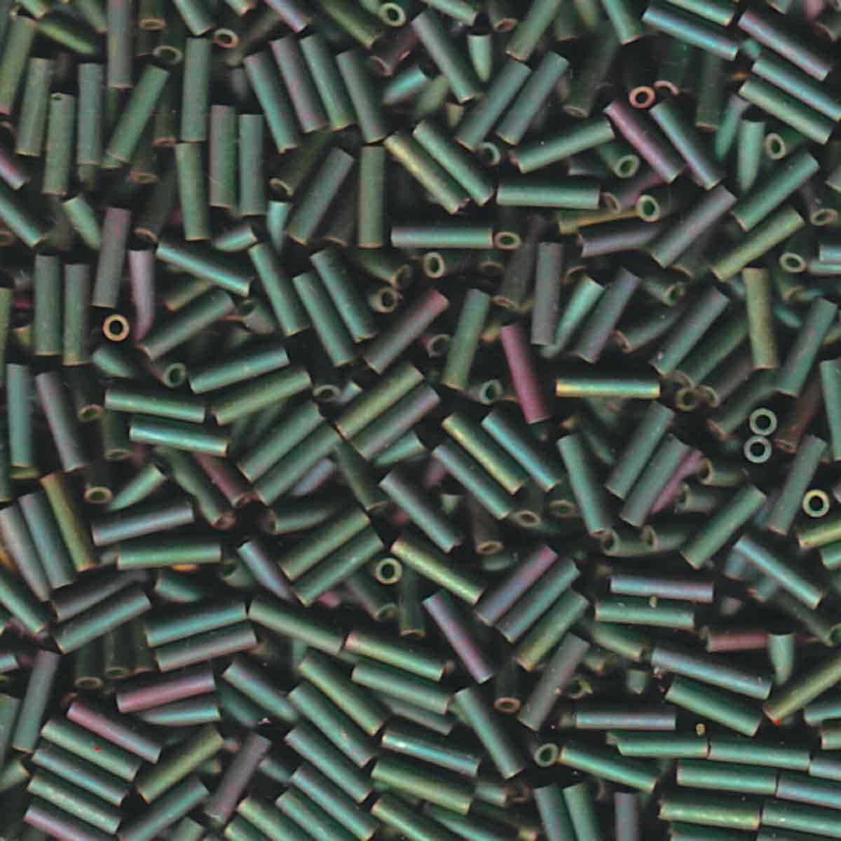 6mm Miyuki Bugle Beads 10g – Matte Sage Green Iris - 2031