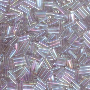 6mm Miyuki Bugle Beads 10g – Crystal AB - 250