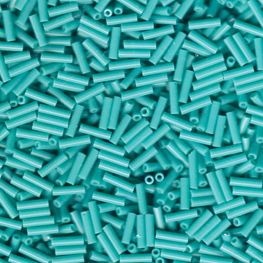 6mm Miyuki Bugle Beads 10g – Opaque Turquoise Green - 412