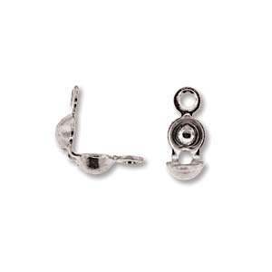4mm Silver Plated Clamshells/Calottes – Pack of 25