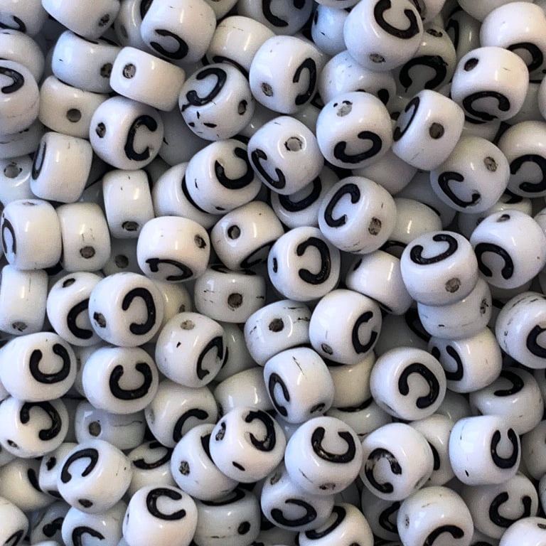Czech Glass Alphabet Bead - C