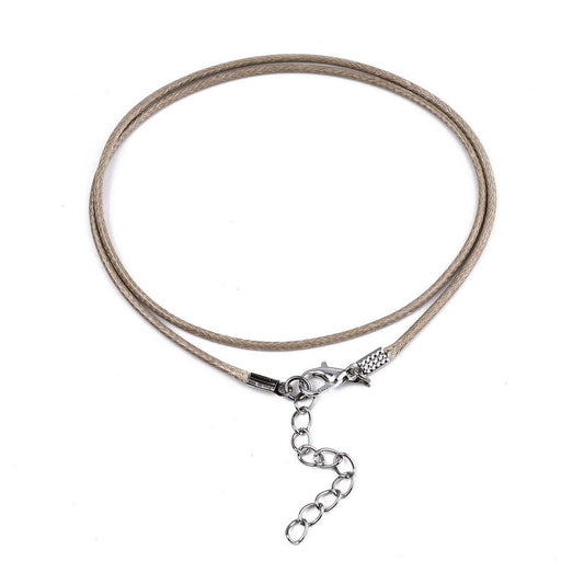 Waxed Cotton Cord Necklace - 18 Inch - Natural
