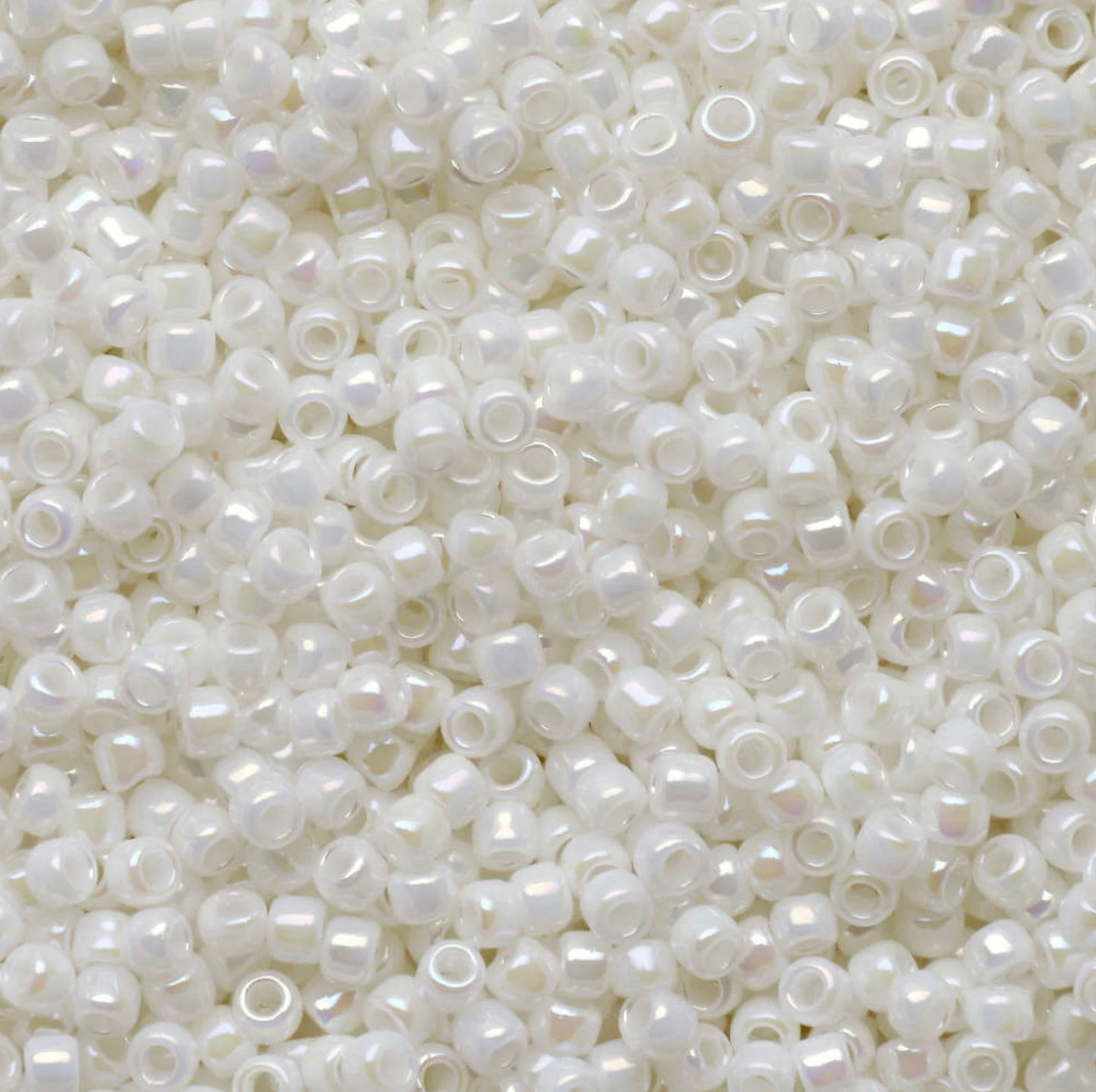 8/0 Toho Seed Beads - 10g Bag – Opaque Rainbow White