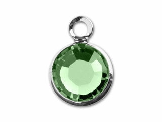 Silver Plated Preciosa Birthstone Channel Charm – 6mm – Peridot (August Birthstone)