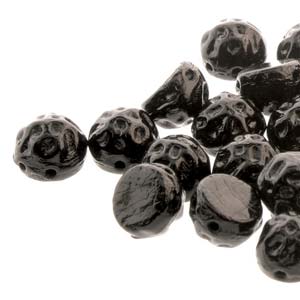 Baroque 2 Hole Cabochon 7mm - Pack of 10 - Jet Opaque