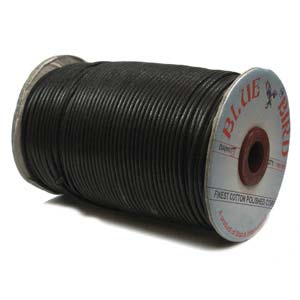 Black 1mm Waxed Cotton Cord – 100 Meter Spool